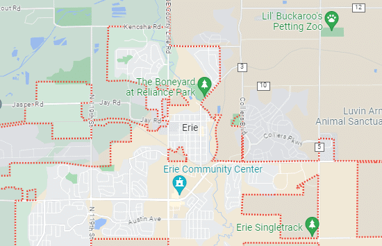 Erie Service Area Map