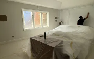 Copy of IMG_1902 2 Room being painted, furniture covered.